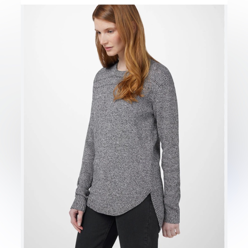 tentree Heather Gray / Black Crew Neck Sweater